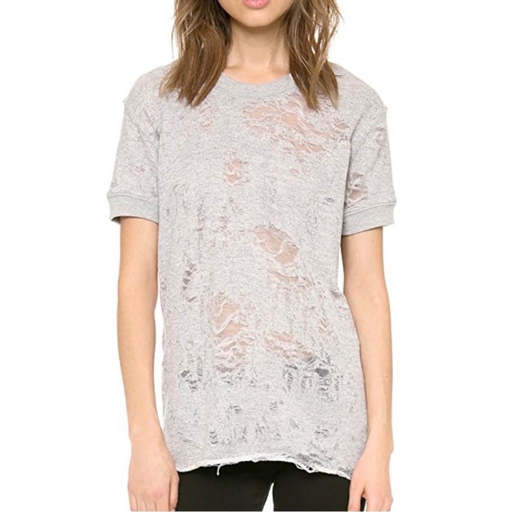 IRO Nasta Burnout Distressed Sweater Tee